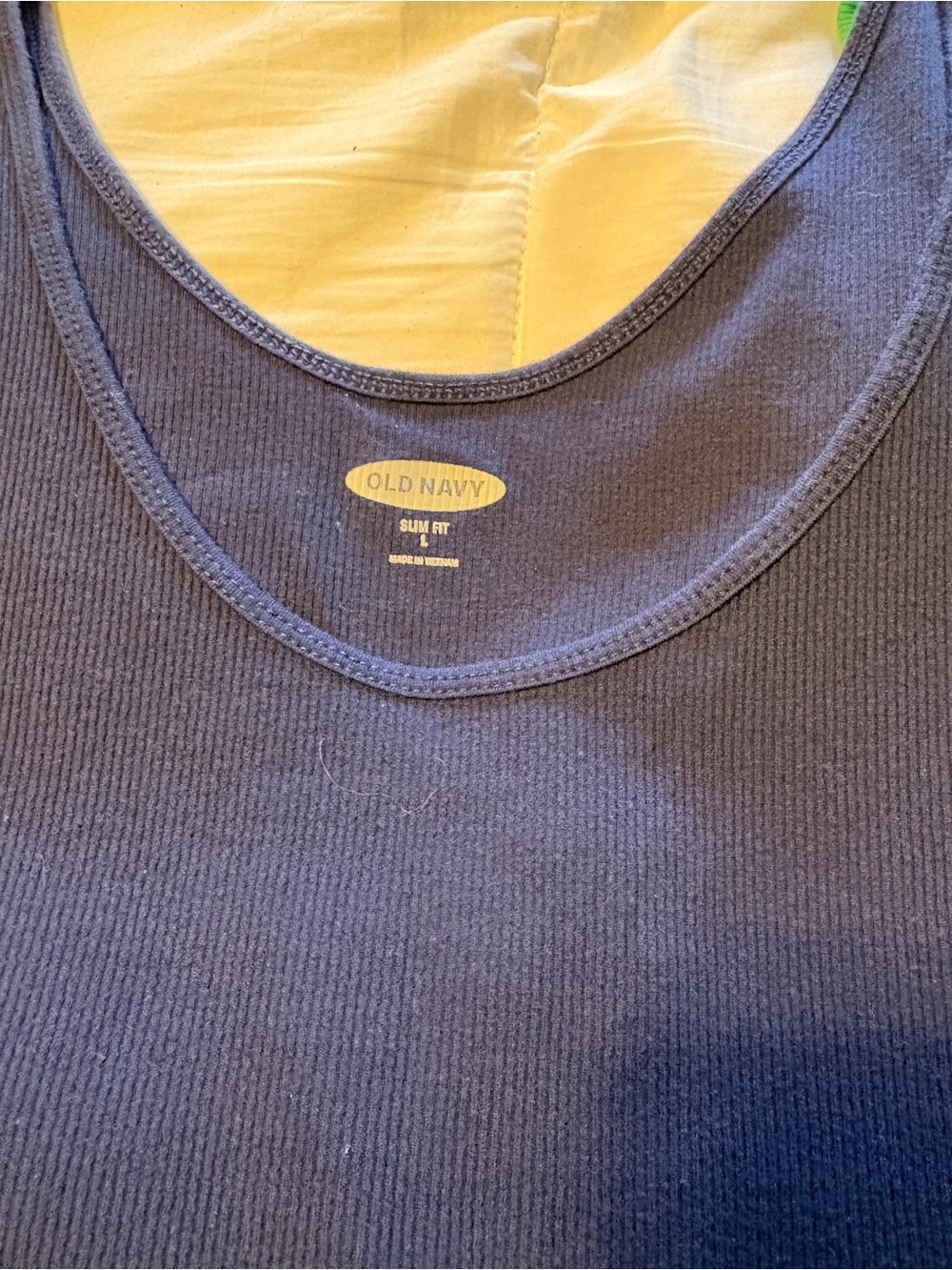 Sonoma Ribbed Henley Tank Top - Navy and Green - Picture 5 of 5